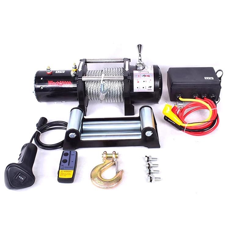 12000 Lb Small 12V Electric Wire Eletrico Rope Hydraulic Winch Car