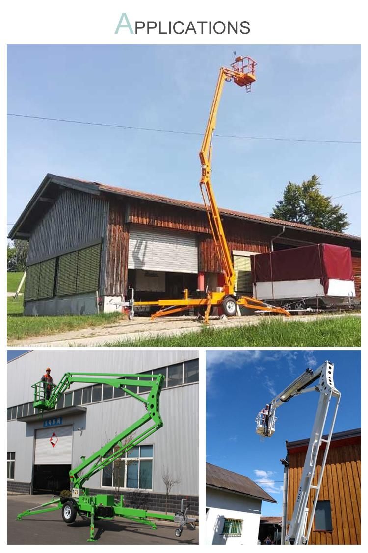16m 18m Construction Towable Spider Lift Articulated Telescopic Boom Lift