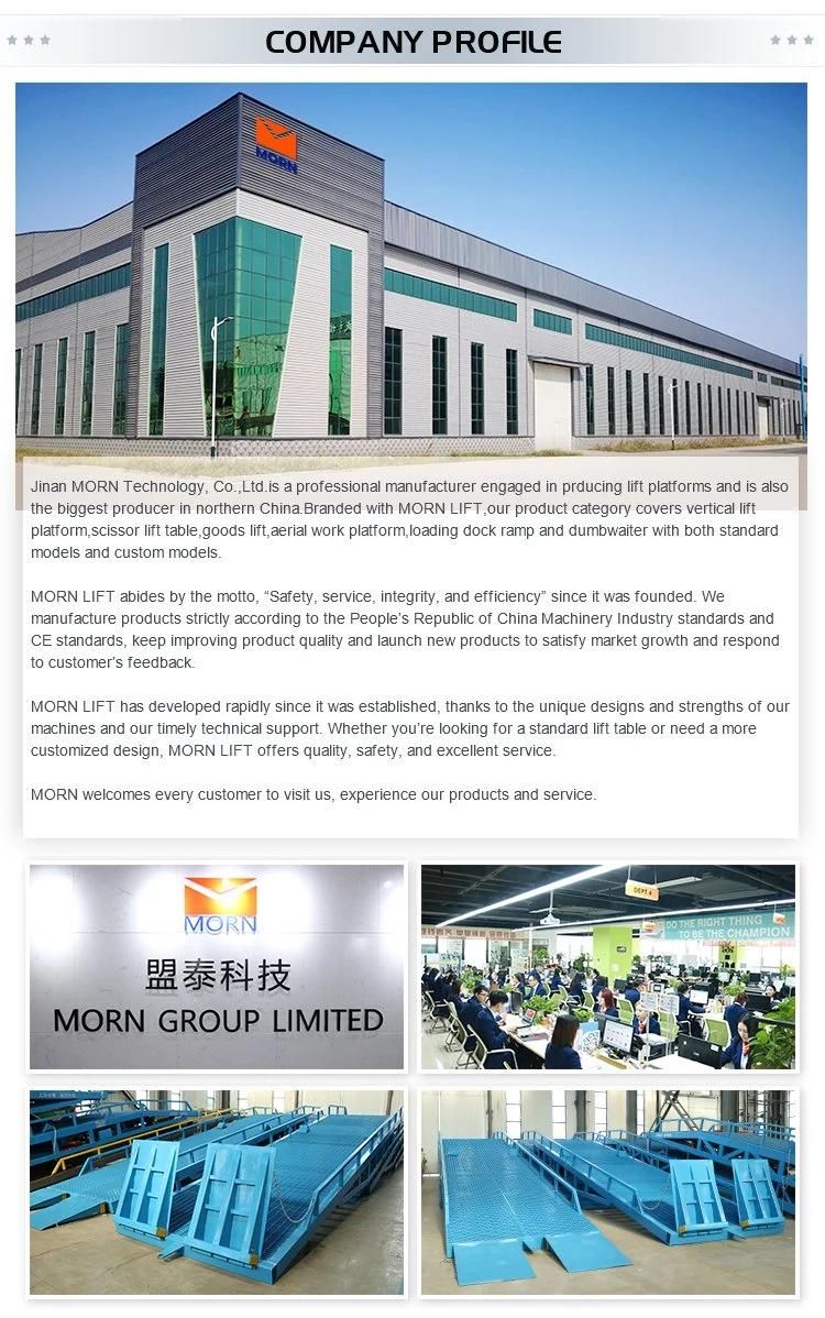 Morn CE Approved CE, ISO China Hydraulic Loading Dock Container Unloading Ramp Factory