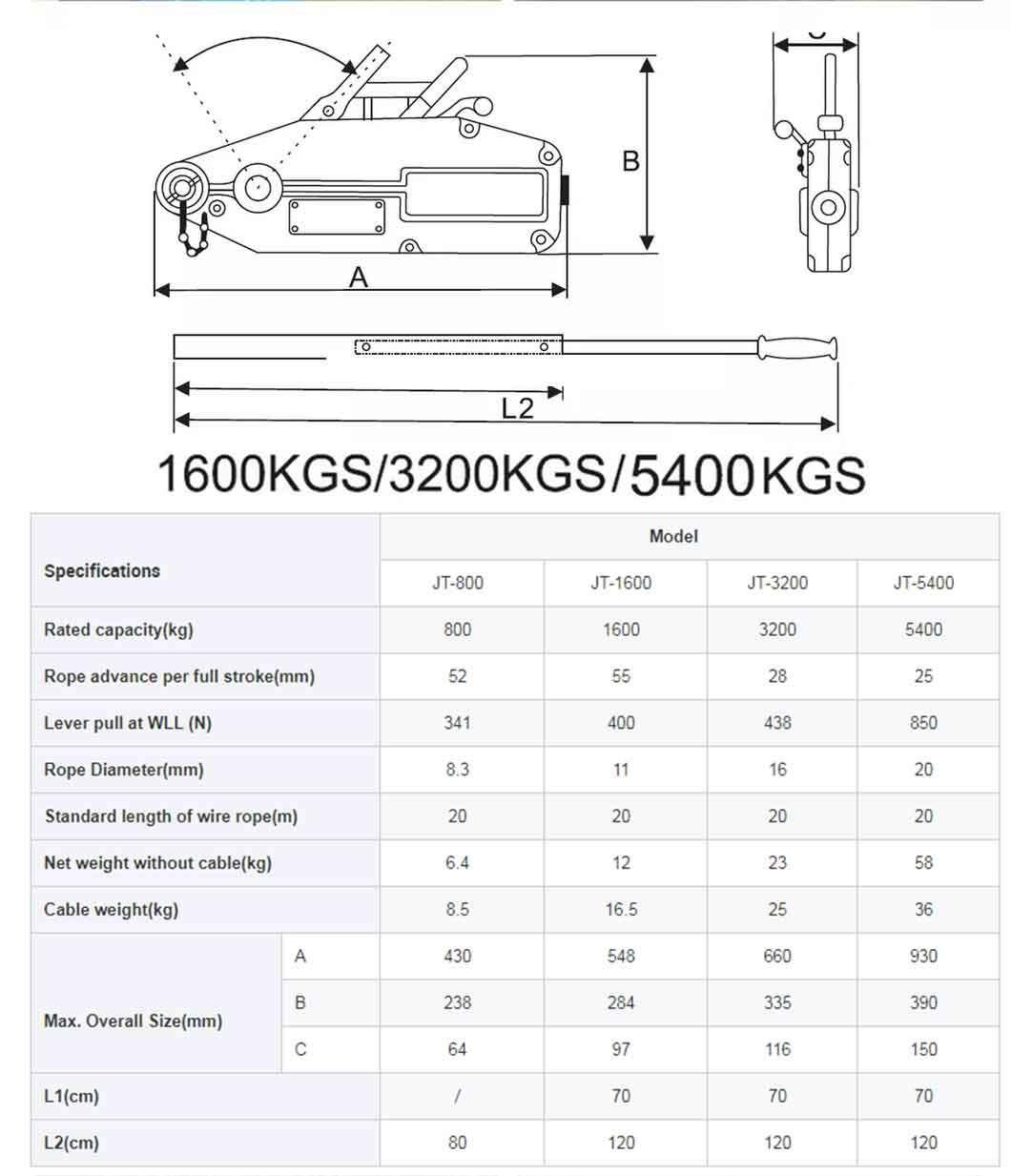 1000lbs Steel Cable Manual Hand Winches Manual Boat Trailer Winch