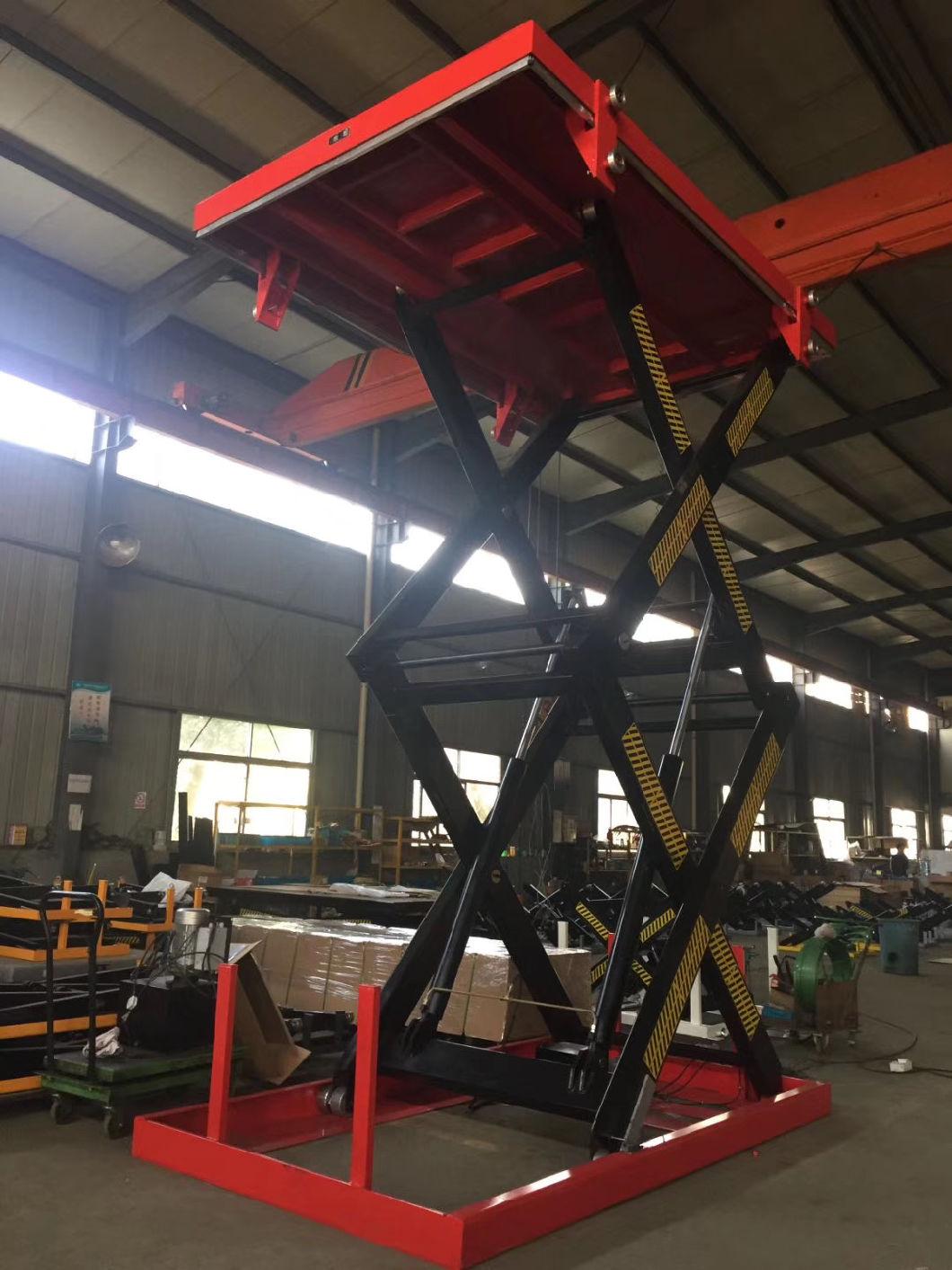 Stable Structure Double Hydraulic Scissors Lift Platform Jack for Sale