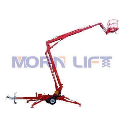 14m 20m Morn China Trailer Mounted Aerial Track Boom Lift