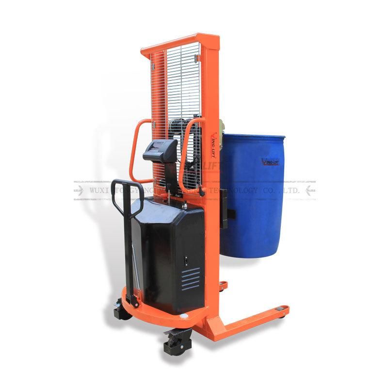 Load Capacity 500kg Semi-Electric Drum Stacker with Scale Dt500-1