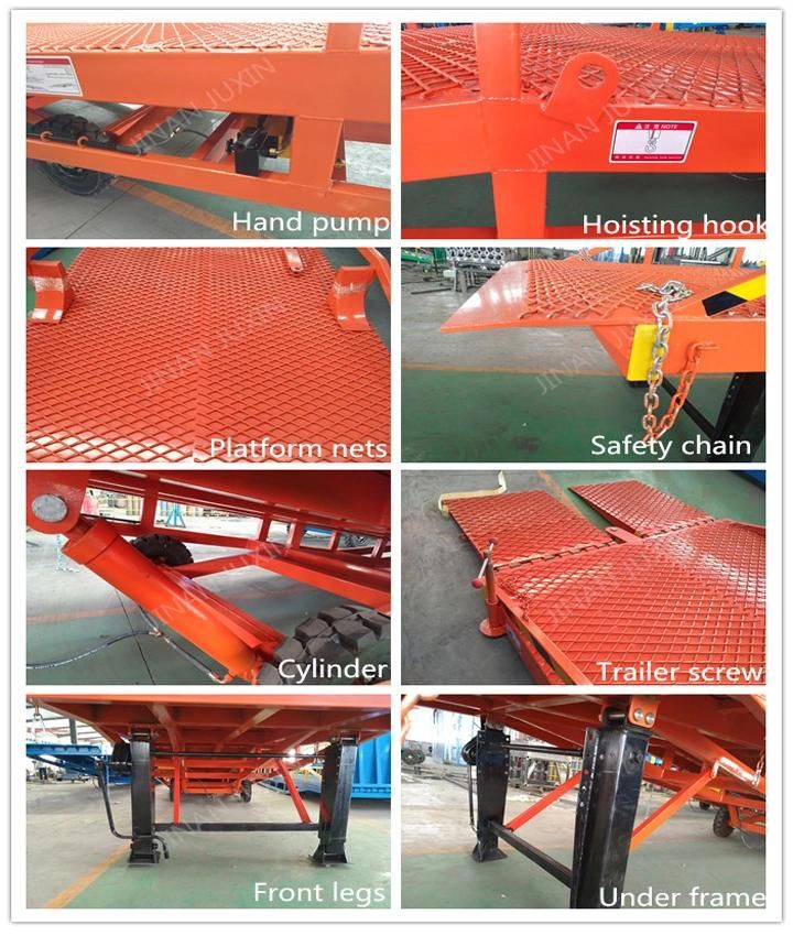 6ton Best Selling Shandong New Design Container Loading Dock Yard Mobile Unloading Ramp with 2 Wheels