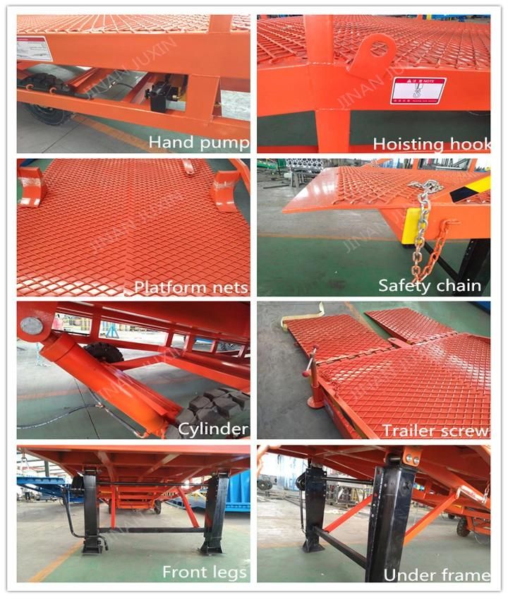 6ton Best Selling Shandong New Design Container Loading Dock Yard Mobile Unloading Ramp with 2 Wheels