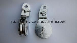 Zinc Plated Single Sheave Cable Pulley Block with Swivel Eye