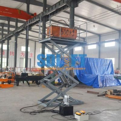 Ce TUV1.5t 3.5m Warehouse Hydraulic Scissor Cargo Lift