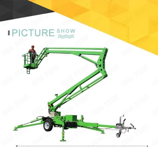 10m to 16m Hydraulic Towable Boom Lift Construction Equipment for Sale