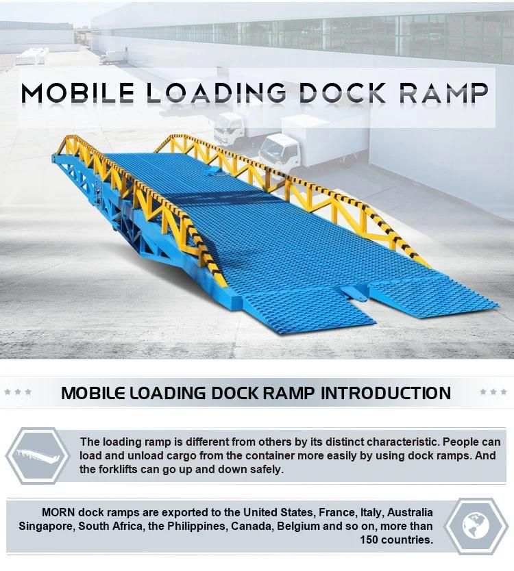 Movable Truck Container Loading Dock Leveler 6-15t Loading Ramp Yard Ramp Container Dock Ramp
