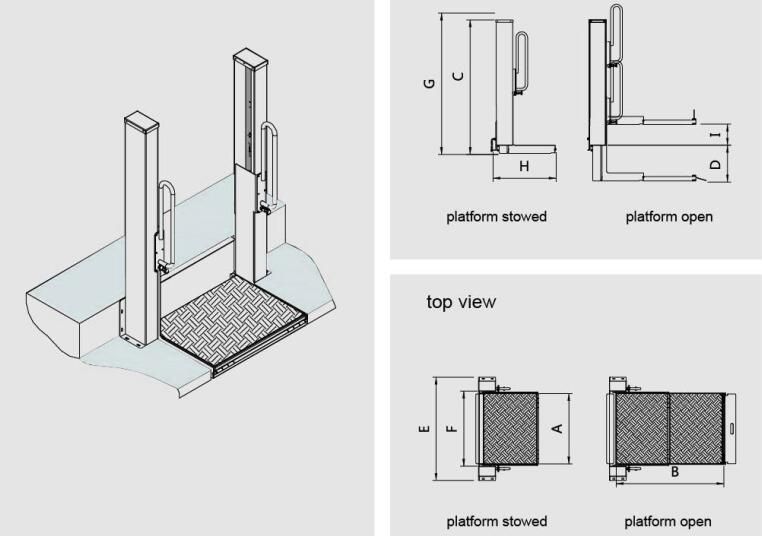 Wl-Step-B-800 Series Wheelchair Lift (semi automatic)