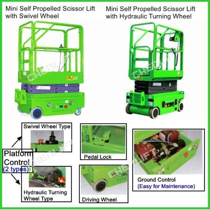 Mini Self Propelled Scissor Lift with 5.9m Working Height