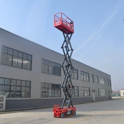 Portable Hydraulic Self Propelled 8m-14m 320kg Capacity Outdoor and Indoor Scissor Lift Aerial Work Platform for Maintenance