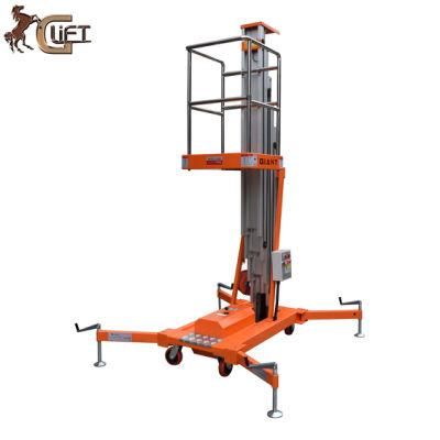 Lifting Height 6m Load Capacity 125kg High Quality Single Mast Aluminium Electric Aerial Platform