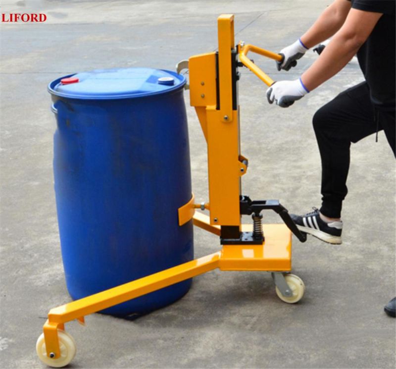 Hydraulic Foot Pump Type Handling Drum Truck 350kg Capacity, Manual Drum Carrier