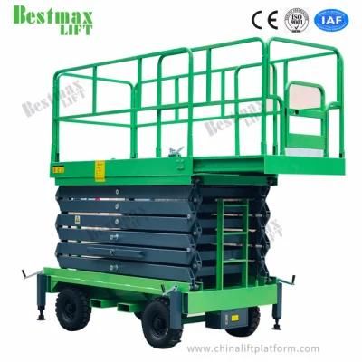 12m Platform Height 1000kg Load Manual Pushing Man Lift