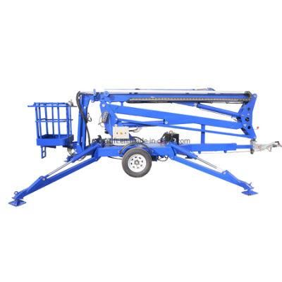 14m Height Adjustment Electric Trailer Hydraulic Crank Arm Lift Platform