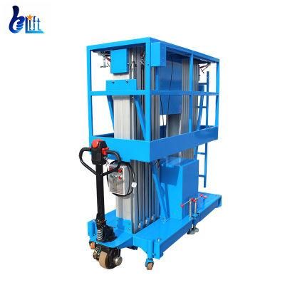 Platform Height 6m-12m Electric Battery Propelled Aluminum Dual Mast Industrial Lifting Hydrolic Lifter