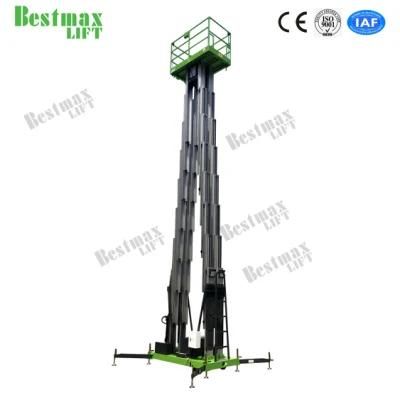 14m Aluminum Alloy Aerial Work Platform Triple Mast Vertical Lift