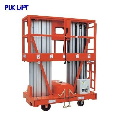 10m 12m 14m Hydraulic Electric Hydraulic Dual Masts Man Lift