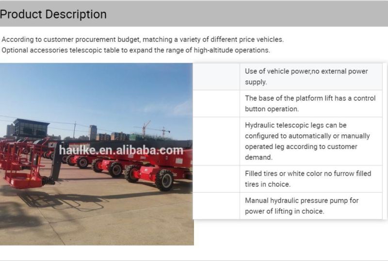 Official 14m Articulated Boom Lift Aerial Work Platform for Sale