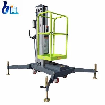 10m Portable Hydraulic Aluminum Single Mast Lift Electric Man Lift