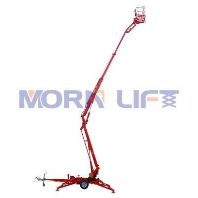 Hot Sale 14m 16m Morn China Aerial Cherry Picker Towable Trailer Boom Lift