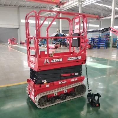 Rubber Crawler Scissor Lift for Sale Mini Tracked Man Lift Self-Propelled Scissor Lift