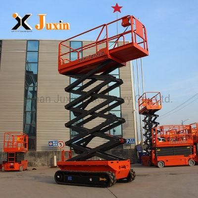 Rubber Tracked Crawler Wheel Central Hydraulics Battery Powered Automatic Scissor Lift with En280