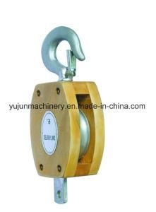 JIS Wooden Pulley with Hook Singe Sheave