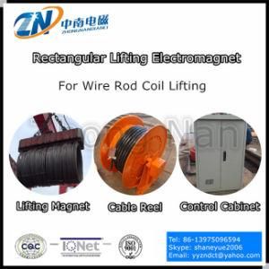 Double-Pole Rectangular Lifting Electromagnet for High Temperature Wire Rod Coil Lifting