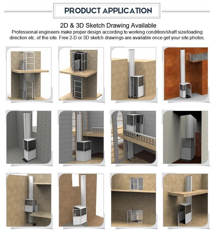 Residential, Hospital Installation Chain Morn Home Hydraulic Elevator Handicapped Lift