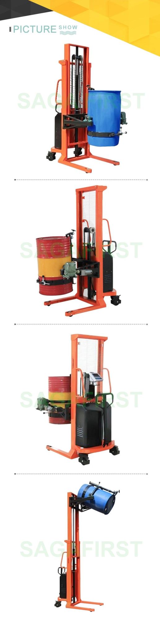 Portable Lift Crane Semi Electric Oil Drum Lifter with CE