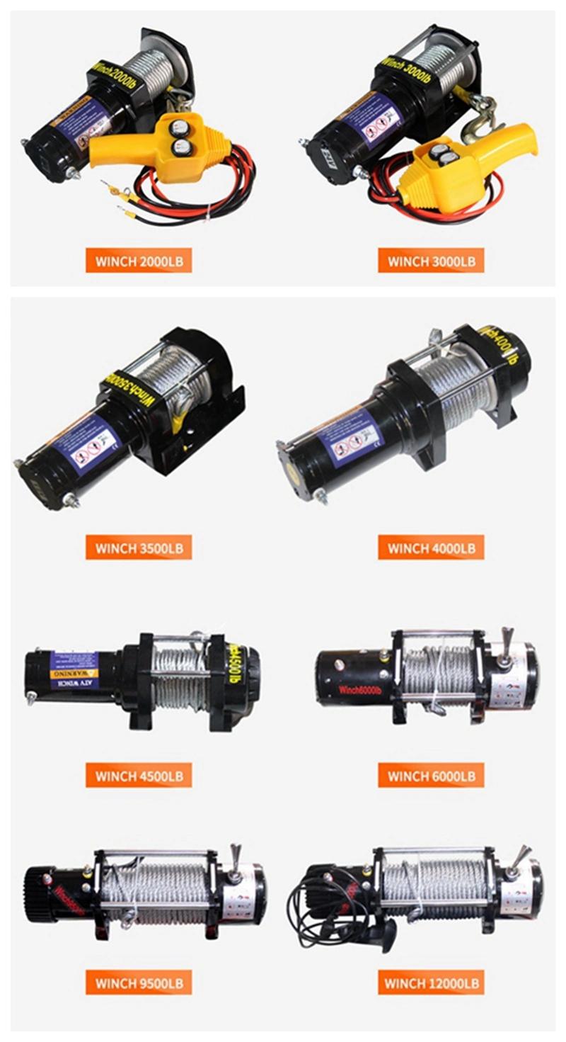 Mini DC 12V/24V 2000lbs Electric Car Winch