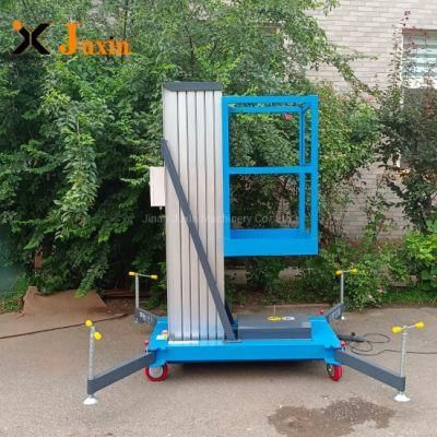 100kg Single Mast Mobile Aluminum Work Platform Manual Man Lift for Sale