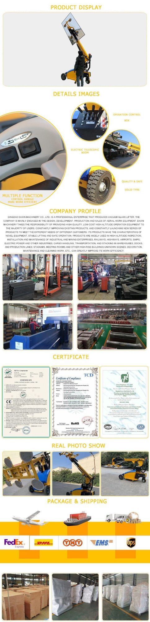 CE Approved Good Performance Manual Mobile Glass Lifting Vacuum Cups