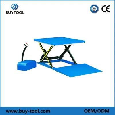 Warehouse 1500kg Low Profile Electric Hydraulic Scissor Lift Table