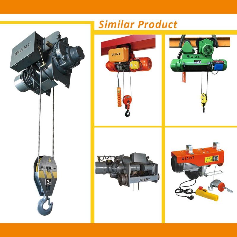 Giant Lift 0.5-20t Electric Wire Rope Hoist Remote Crane Chain Block with Trolley Single Speed Double Speed (CD1/MD1)