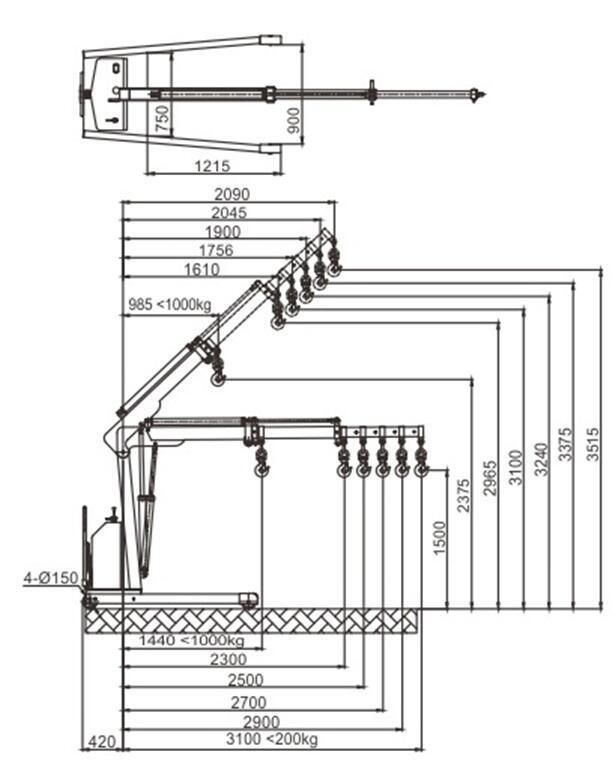 Hot Sale 1000kg Capacity Semi Electric Shop Crane with CE Certificate