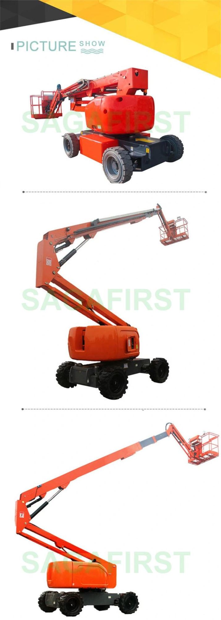 China Boom Lift Self Propelled Four Wheels Articulated Lift