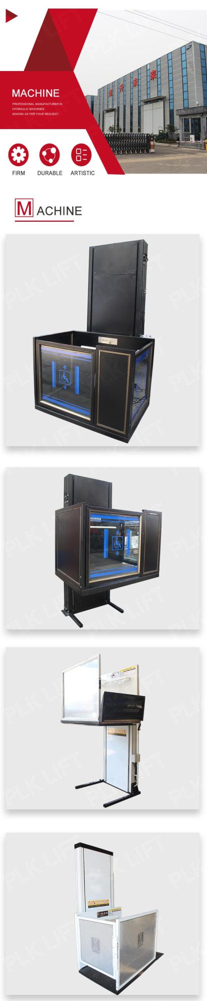 1m to 10m Hydraulic Home Wheelchair Lift Elevator for Disabled
