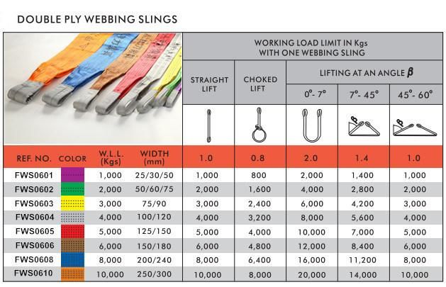 OEM or Customized Wll 10ton Flat Webbing Sling Lifting Sling