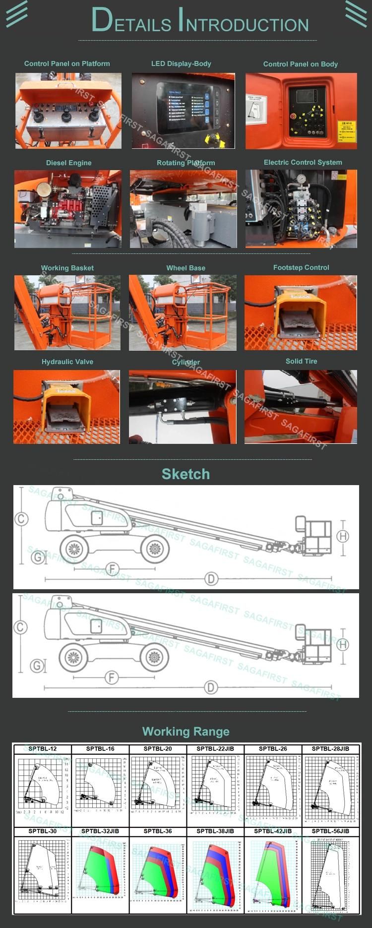 Self-Propelled Towable Construction Equipment Aerial Lift Platform Boom