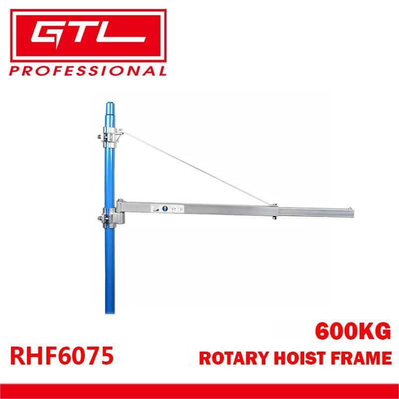Hoist Support Arm Scaffold 600kgs Max Square Tube Support Frame Pole Rotary Hoist Frame for Electric/Manual Crane Winch Extension Mount Bracket (RHF6075)
