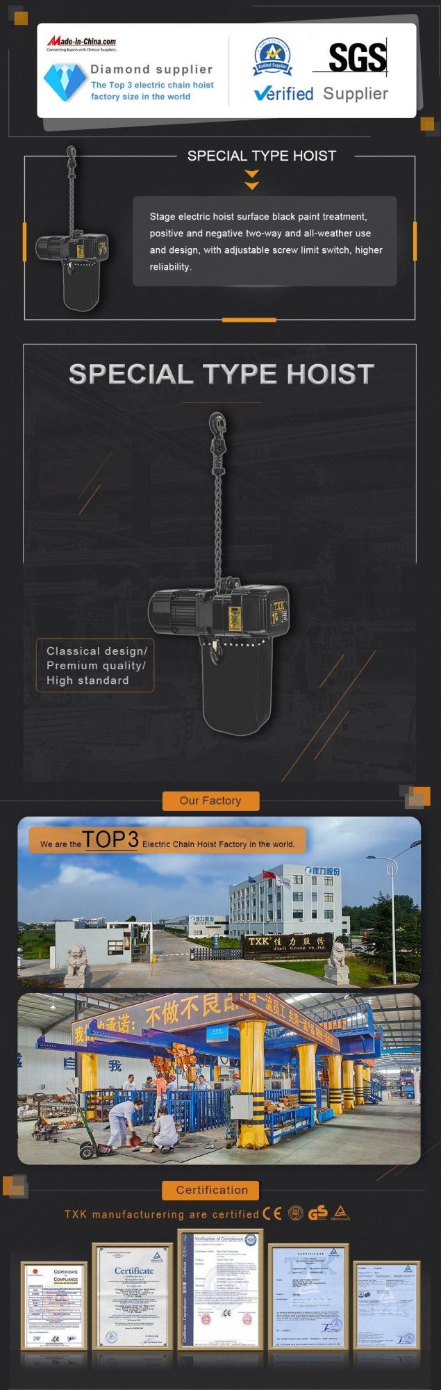 Stage Hoist 0.25ton 1 Chain