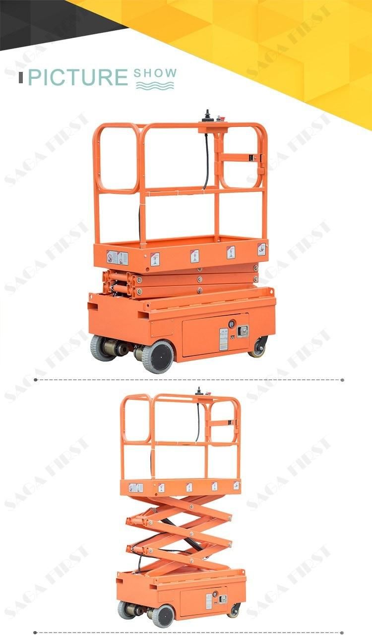 3m or 4m Small Indoor Semi Electric Mobile Scissor Lift