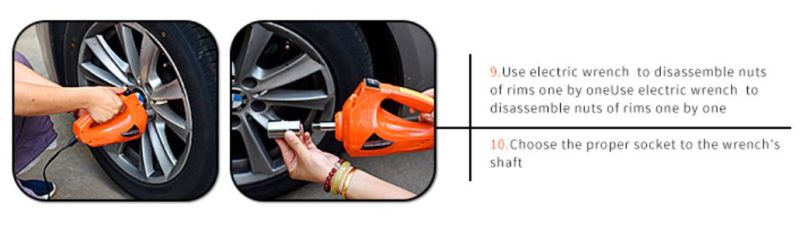12V DC 5t Multi-Functional Electric Hydraulic Floor Jack with Electric Impact Wrench