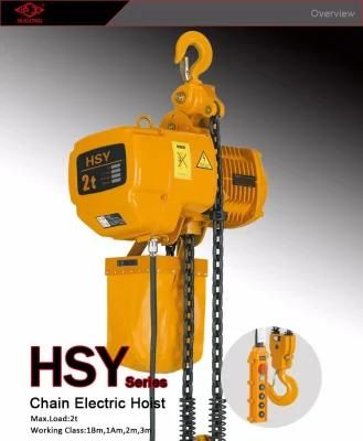 Hsy Electric Construction Chain Hoist, Lifting Equipment Capacity 2tons