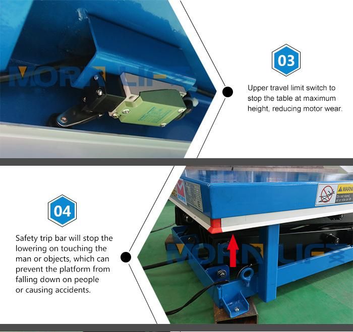 Fixed Electric Hydraulic Scissor Lift Table with Capacity 800kg Height to 1.4m