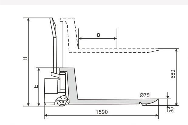 1000kg Capacity Electric High Lift / Scissor Pallet Truck