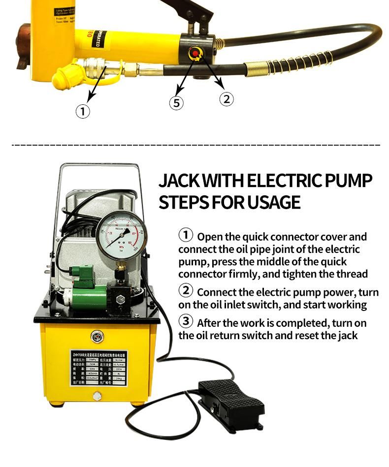 5 10 20 200 Ton 12V Electric Hydraulic Jack Lift